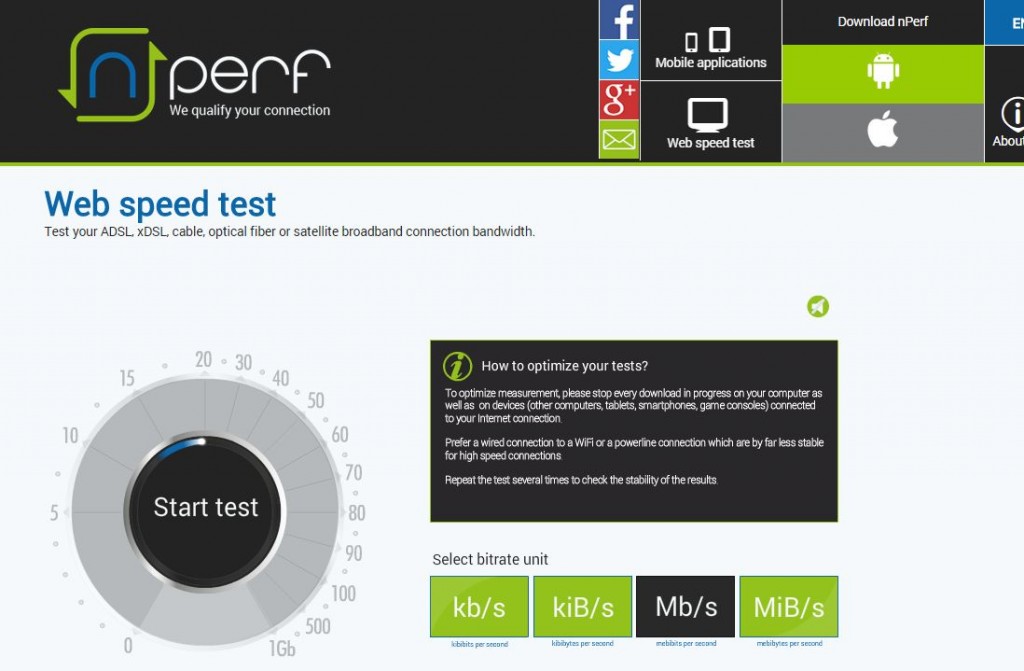 nPerf: Check my internet speed