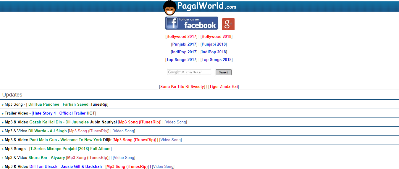 PagalWorld - Free Unblocked Music Websites