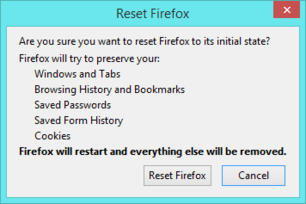 Reset Firefox