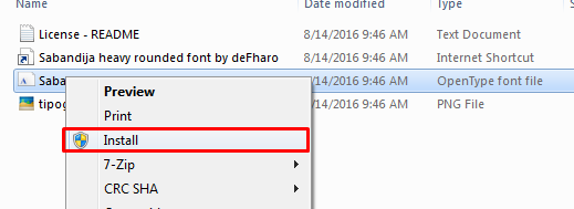 install font