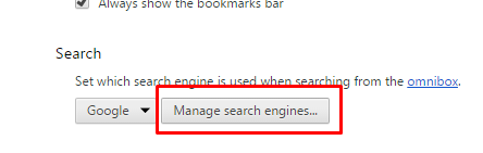 manage search engines