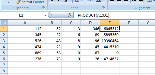 multiply in excel