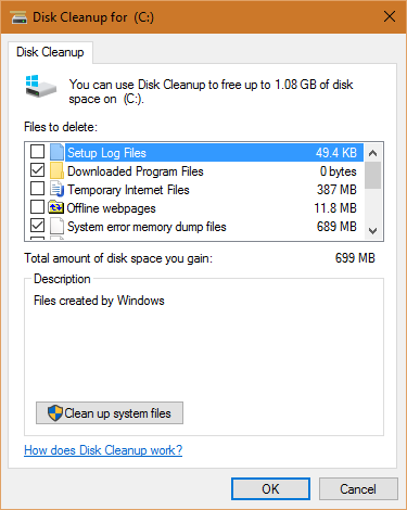 run disk cleanup