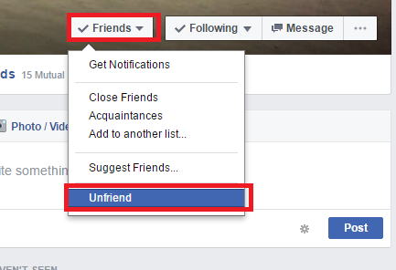 unfriend