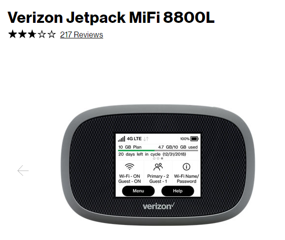 Verizon Jetpack MiFi 8800L