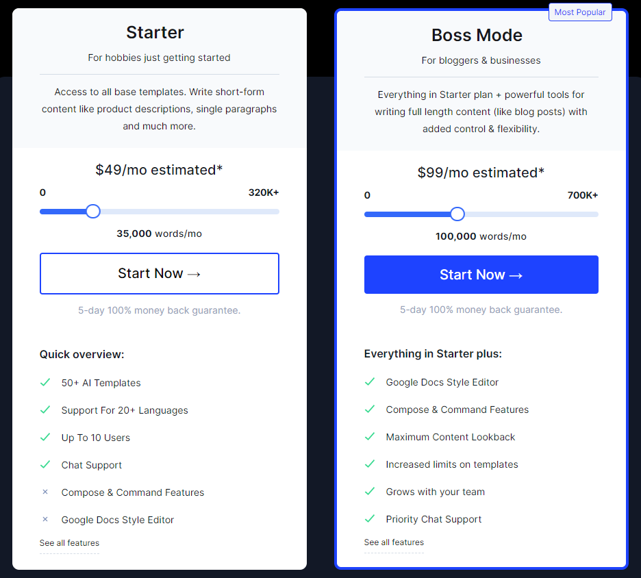 Jasper.ai Pricing Plans