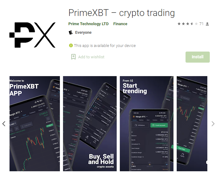 PrimeXBT Mobile Application