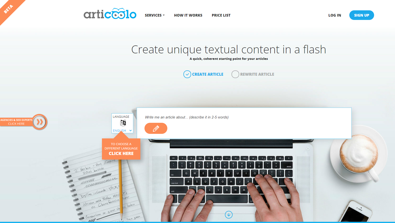 Articoolo Main - Best AI Writing Software