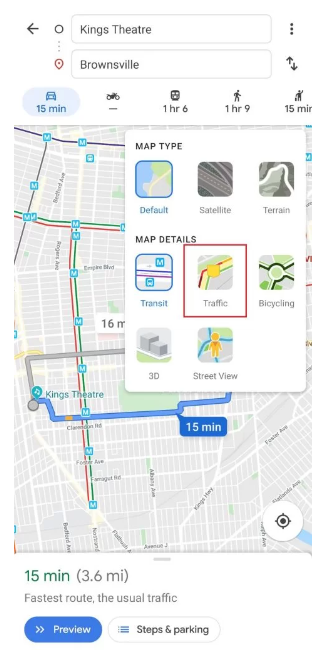 real-time traffic conditions