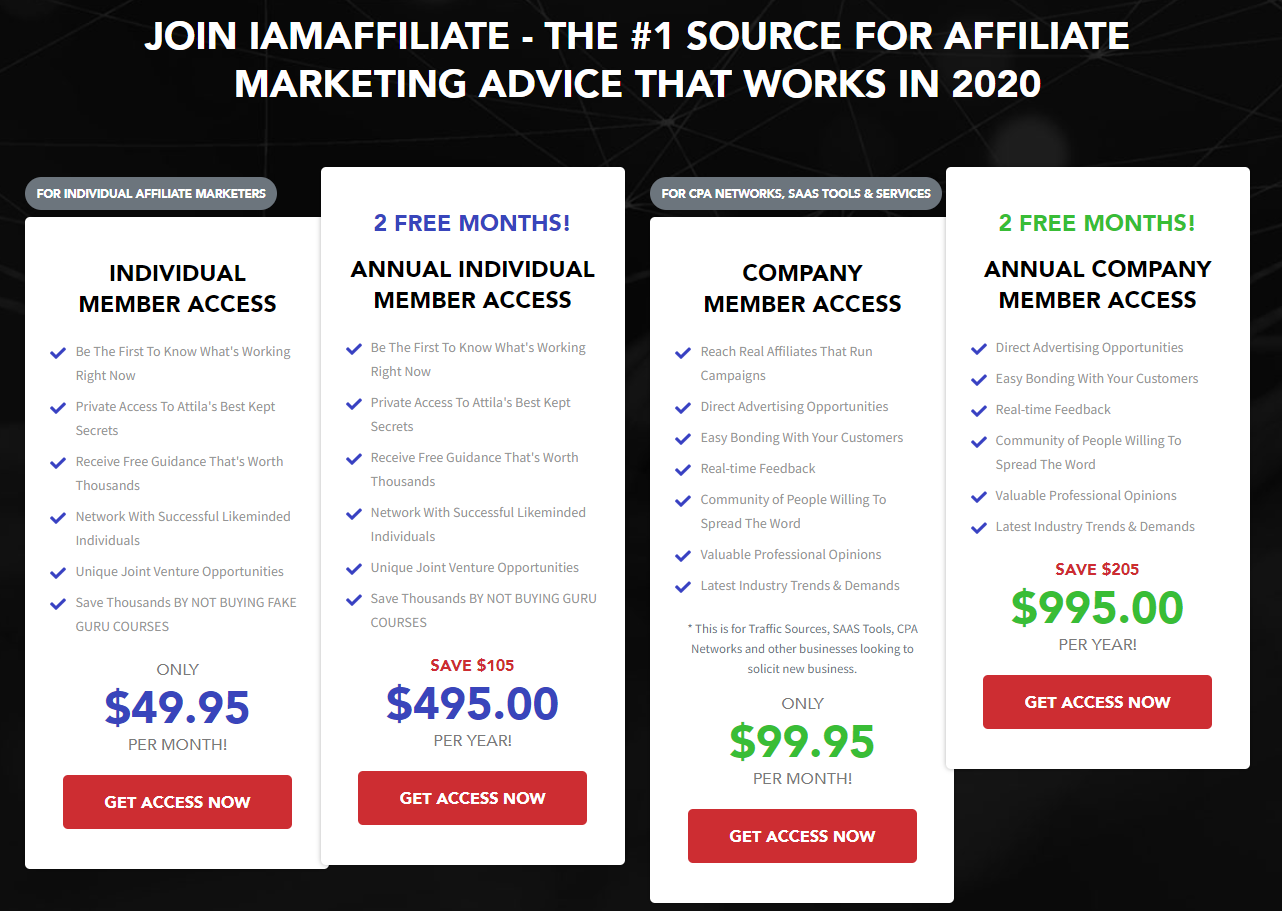 iAmAffiliate Pricing Plans - iAmAffiliate Review