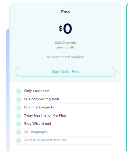 Copy.AI Pricing Plans Overview