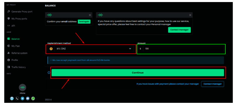 Choose a method of payment