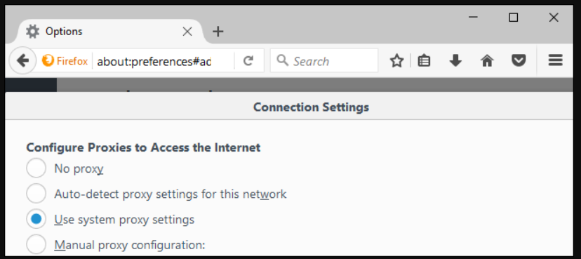 Firefox Proxy Settings