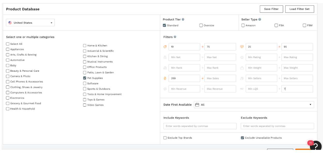 Jungle Scout’s Product Database