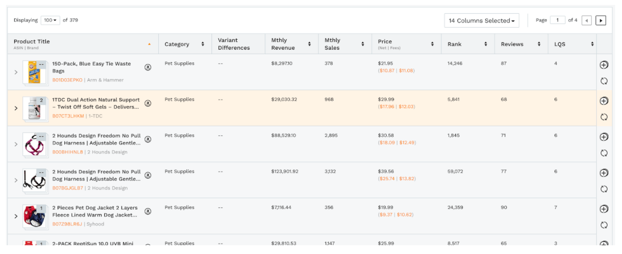 junglescout Product Database