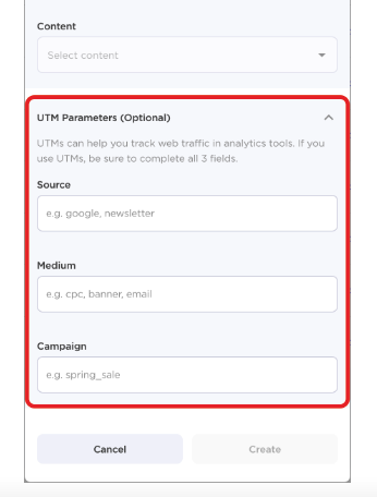 Open UTM Parameters