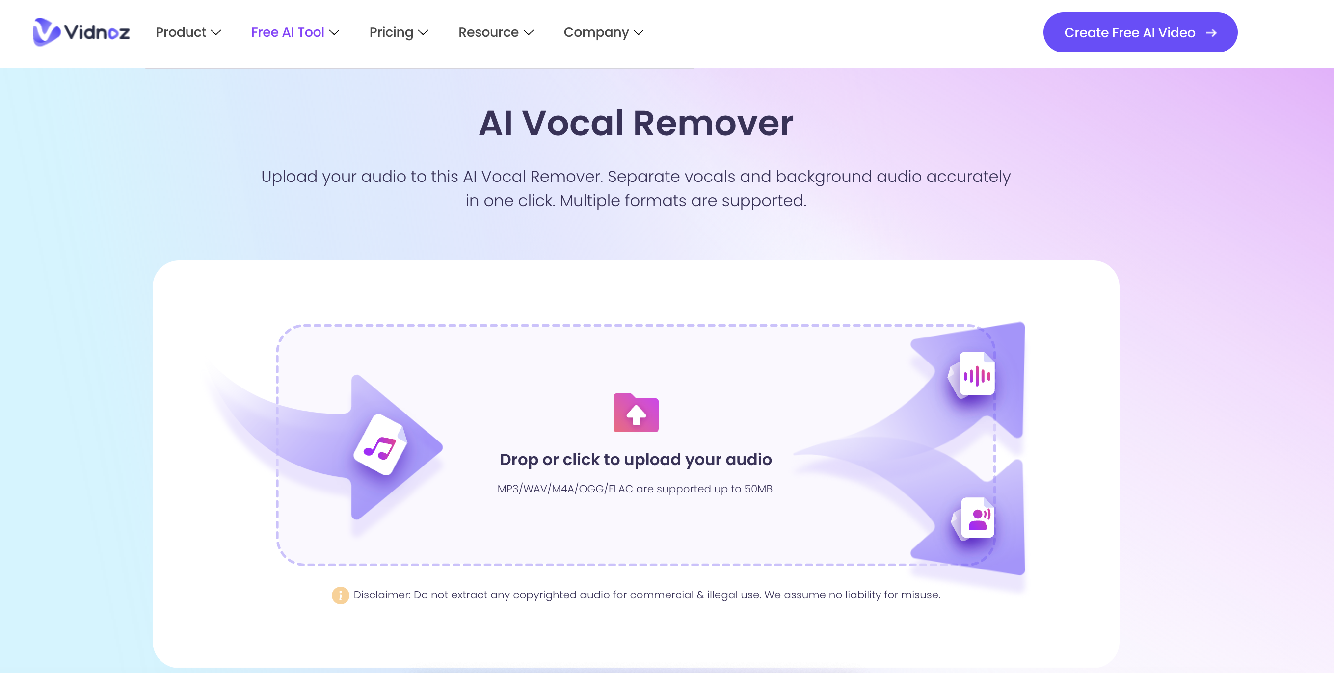 AI Vocal Remover Features