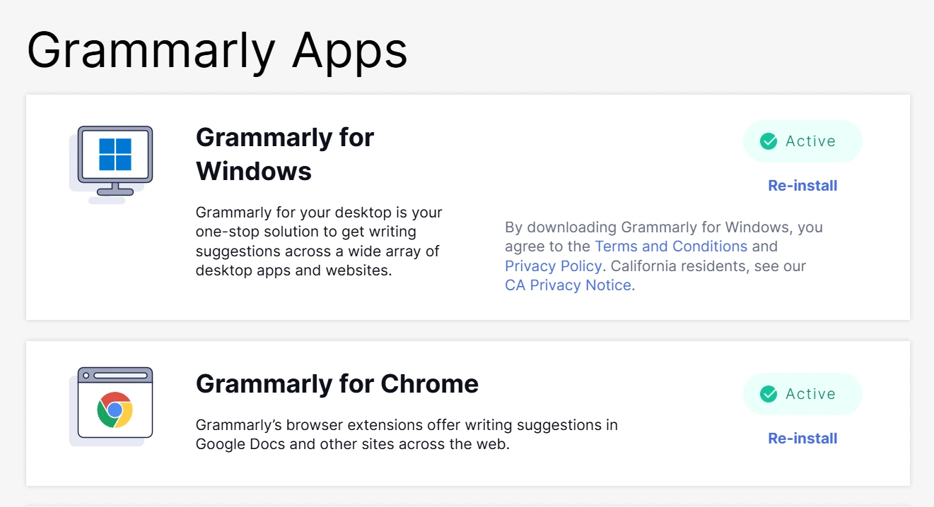 grammarly apps