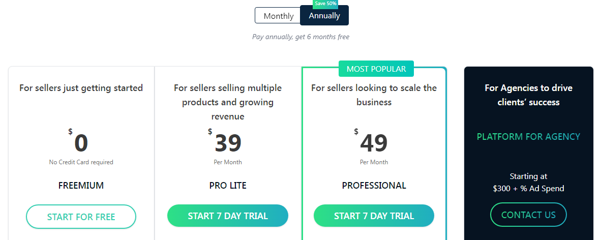 sellerapp pricing