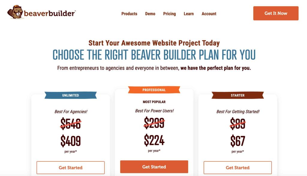 Beaver Builder Pricing Plans