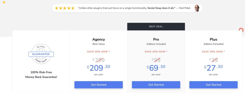 Social Snap Pricing Plans